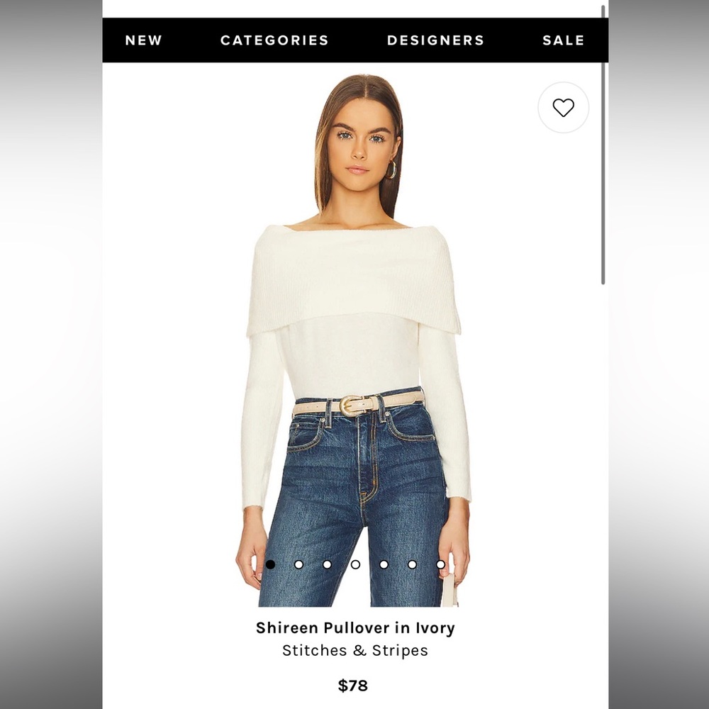 Off the shoulder cropped sweater